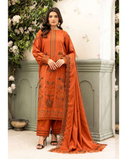 Shaista Festive Sami Peach Embroidered 3 Piece Suit with Full Embroidered Dupatta
