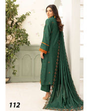 Shaista Festive Sami Peach Embroidered 3 Piece Suit with Full Embroidered Dupatta