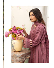 Shaista Festive Sami Peach Embroidered 3 Piece Suit with Full Embroidered Dupatta