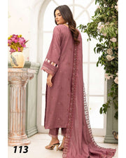 Shaista Festive Sami Peach Embroidered 3 Piece Suit with Full Embroidered Dupatta