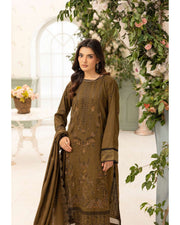 Shaista Festive Sami Peach Embroidered 3 Piece Suit with Full Embroidered Dupatta