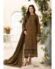 Shaista Festive Sami Peach Embroidered 3 Piece Suit with Full Embroidered Dupatta