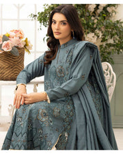 Shaista Festive Sami Peach Embroidered 3 Piece Suit with Full Embroidered Dupatta