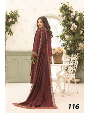 Shaista Festive Sami Peach Embroidered 3 Piece Suit with Full Embroidered Dupatta