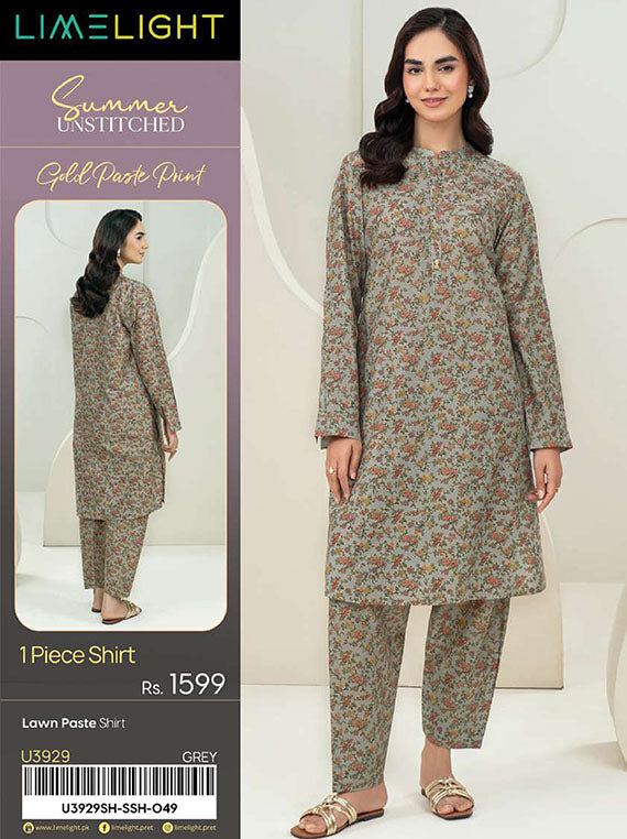 Limelight Printed Lawn Collection 2025 Vol-03 (U3929 Grey)
