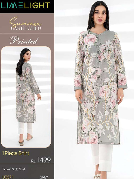 Limelight Printed Lawn Collection 2025 Vol-01 (U3571 Grey)