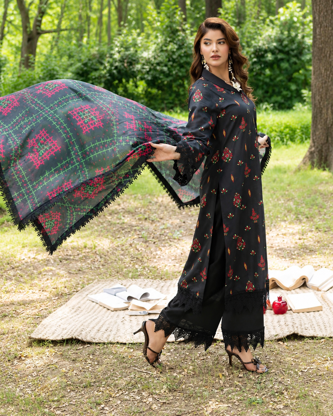 Alzohaib Colors Khaddar Digital Printed 3 Piece Suit