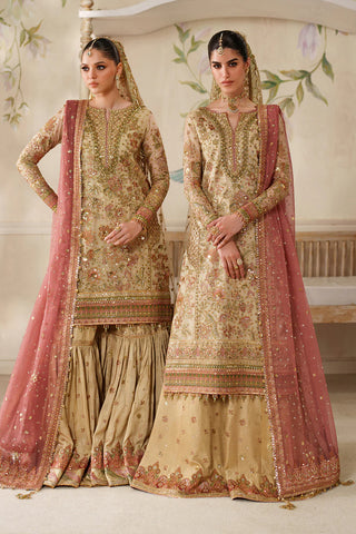 Luxury Embroidered Zarri Net Dress with Embroidered Dupatta & Silk Trouser – Unstitched Wedding Collection