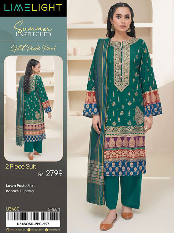 Limelight Printed Lawn Collection 2025 Vol-02 (U3480 Green)