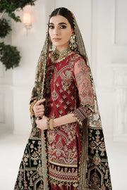 Luxury 10-Piece Embroidered Net & Velvet Unstitched Suit | Neckline Patch, Velvet Sleeve & Front Back Patches | Embroidered Net Dupatta & Silk Trouser | Premium Women's Festive Wear