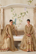 Luxury Embroidered Zarri Net Dress with Embroidered Dupatta & Silk Trouser – Unstitched Wedding Collection