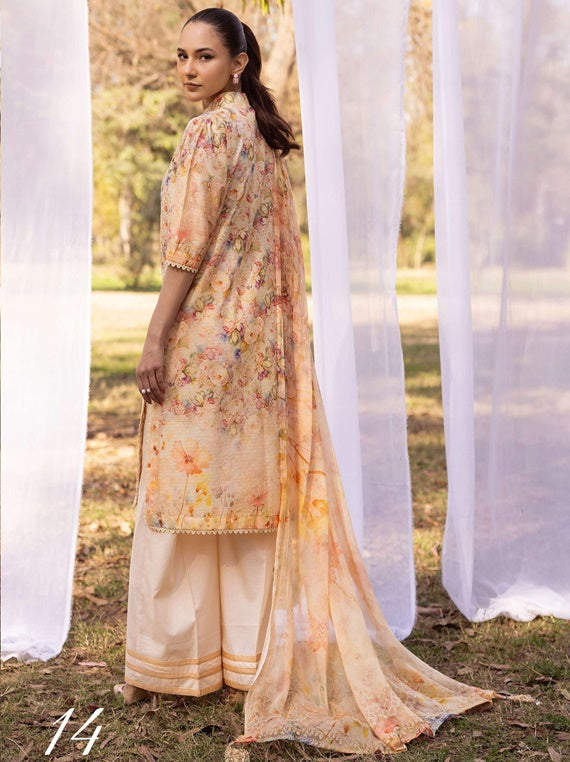 Shaista Chikankari Lawn Collection 2025 (D-14)