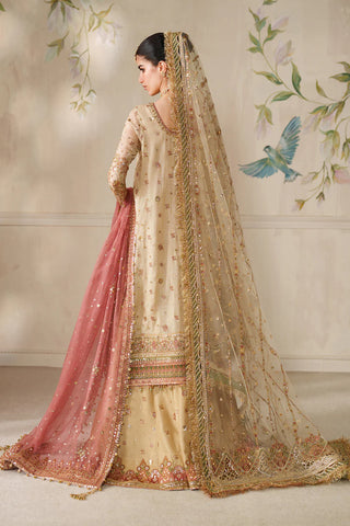 Luxury Embroidered Zarri Net Dress with Embroidered Dupatta & Silk Trouser – Unstitched Wedding Collection