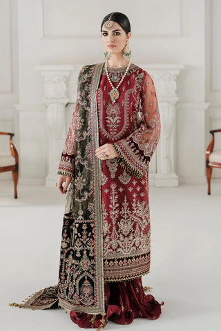 Luxury 10-Piece Embroidered Net & Velvet Unstitched Suit | Neckline Patch, Velvet Sleeve & Front Back Patches | Embroidered Net Dupatta & Silk Trouser | Premium Women's Festive Wear