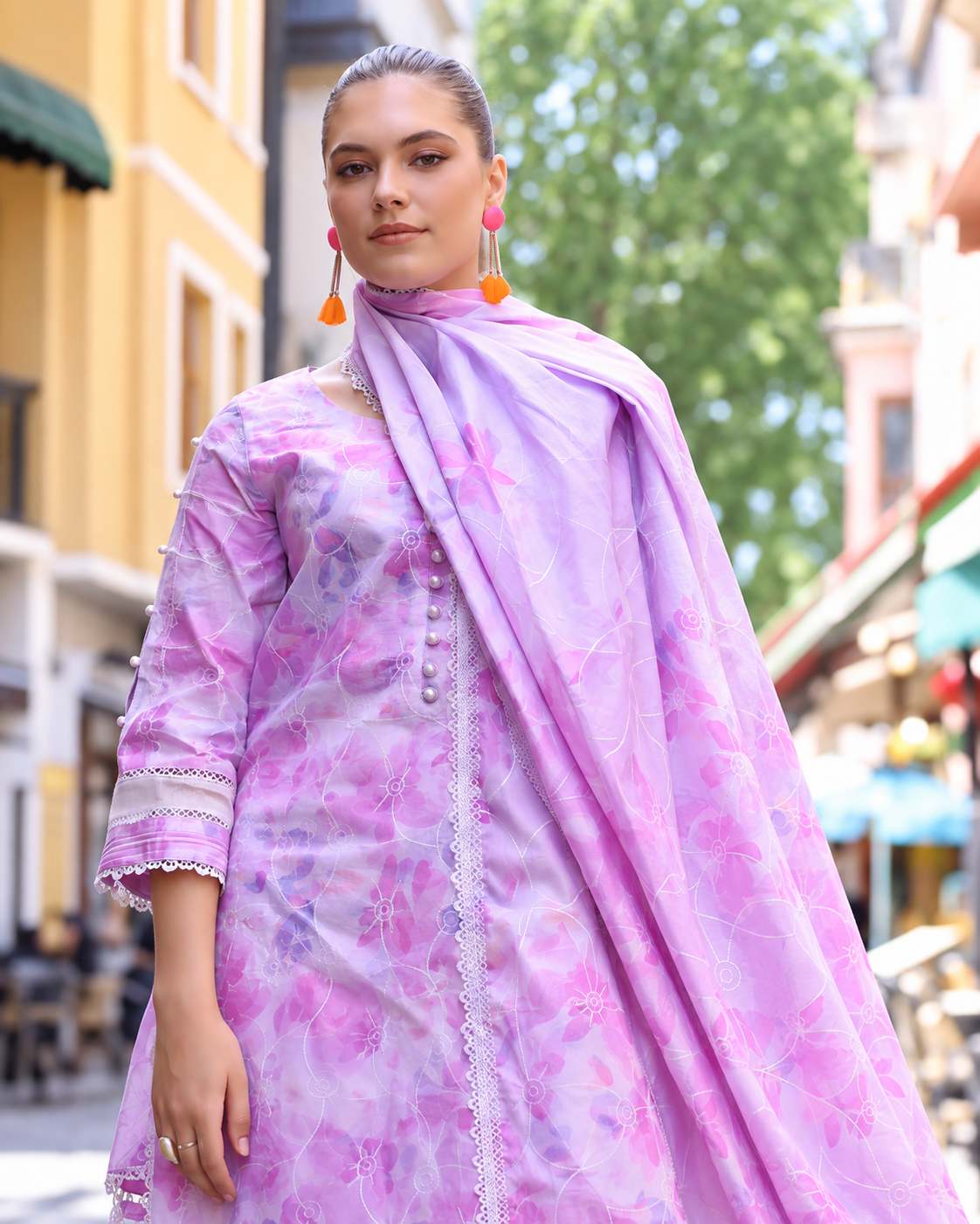 Alzohaib DHAGAKARI Digital Printed Embroidered 3 Piece Lawn Suit