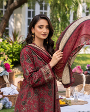 Rang By Motifz Digital Premium Printed Linen Suit with Linen Dupatta