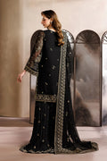 Sequins Embroidered Chiffon 2-Panel Shirt Suit with Raw Silk Trouser, Embroidered Dupatta & Laces