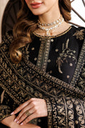 Sequins Embroidered Chiffon 2-Panel Shirt Suit with Raw Silk Trouser, Embroidered Dupatta & Laces