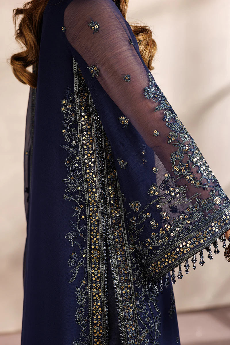 Sequins Embroidered Chiffon 3-Piece Suit | Raw Silk Trouser & Dupatta