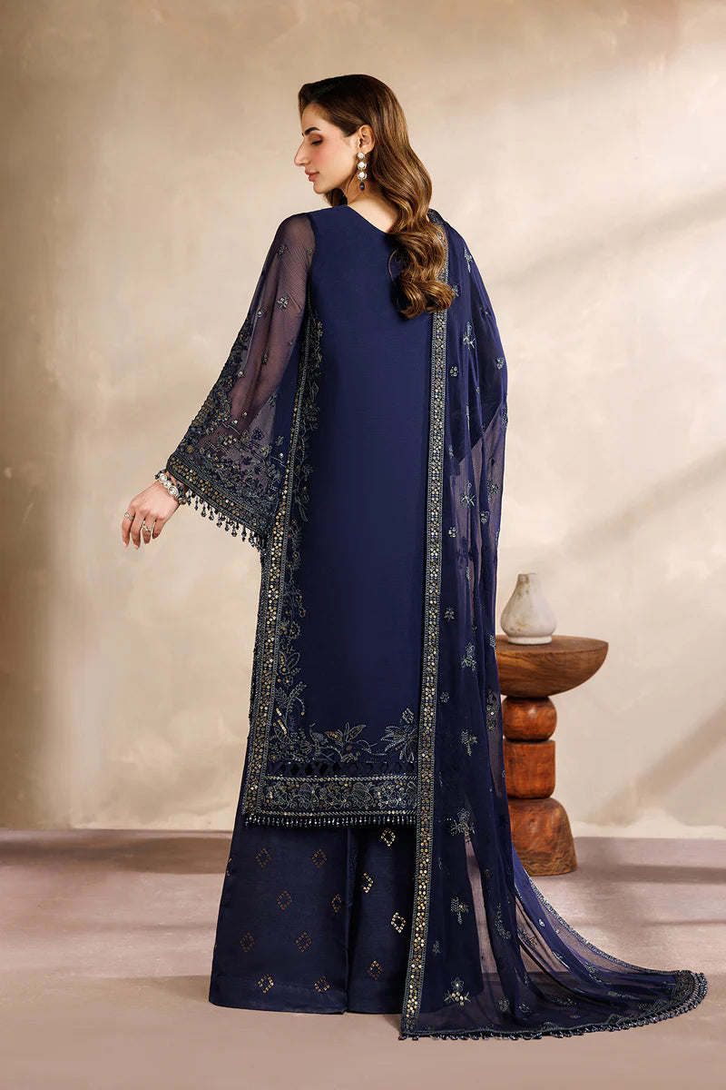 Sequins Embroidered Chiffon 3-Piece Suit | Raw Silk Trouser & Dupatta