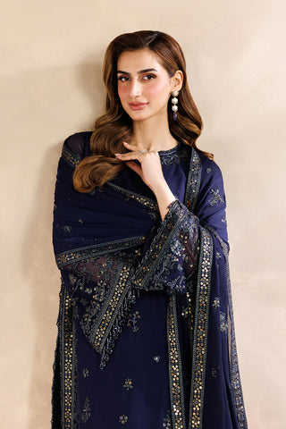 Sequins Embroidered Chiffon 3-Piece Suit | Raw Silk Trouser & Dupatta
