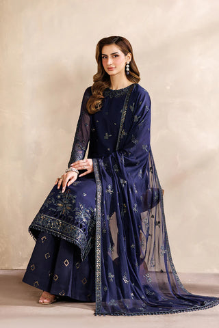 Sequins Embroidered Chiffon 3-Piece Suit | Raw Silk Trouser & Dupatta