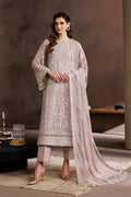 Sequins Embroidered Chiffon 3-Piece Suit with Embroidered Dupatta & Laces (ZYR-SUNEHRI-08)