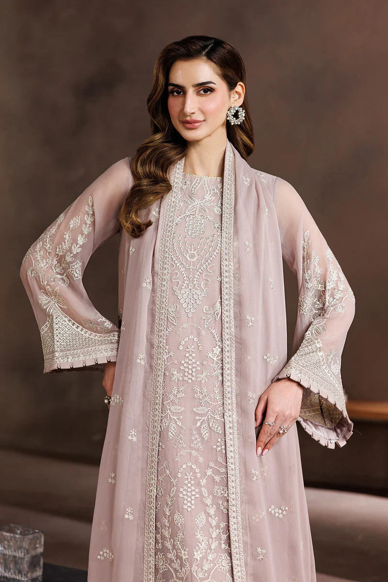 Sequins Embroidered Chiffon 3-Piece Suit with Embroidered Dupatta & Laces (ZYR-SUNEHRI-08)