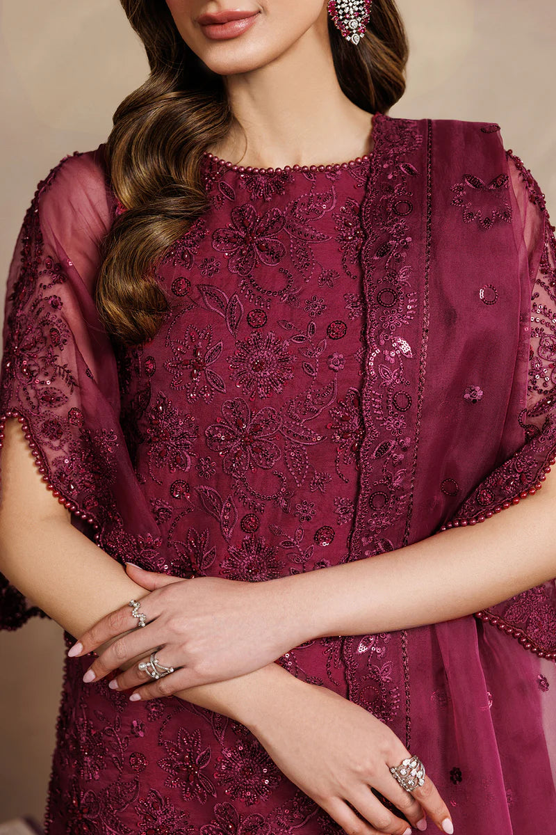 Sequins Embroidered Organza Suit | Hand Embellished & Raw Silk Trouser