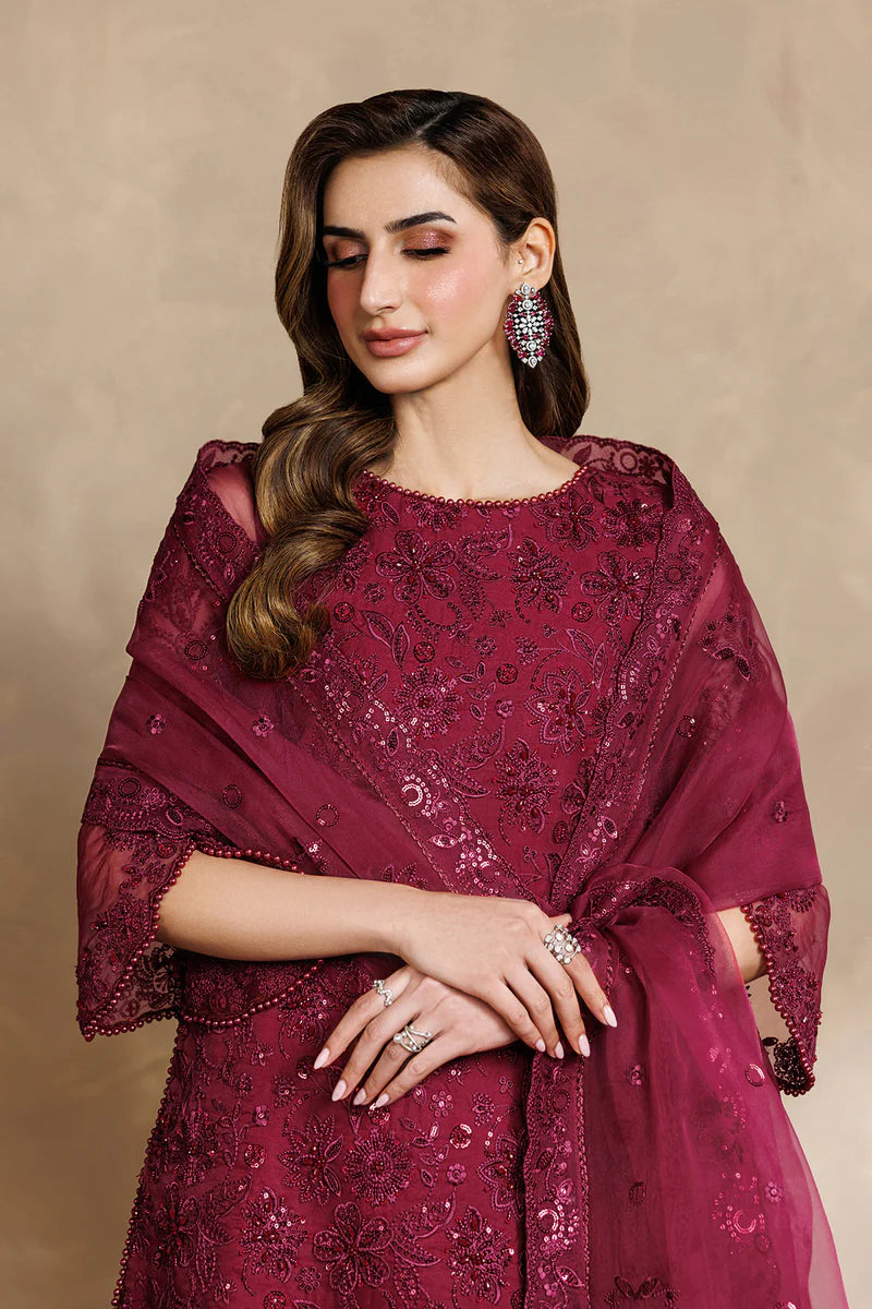 Sequins Embroidered Organza Suit | Hand Embellished & Raw Silk Trouser