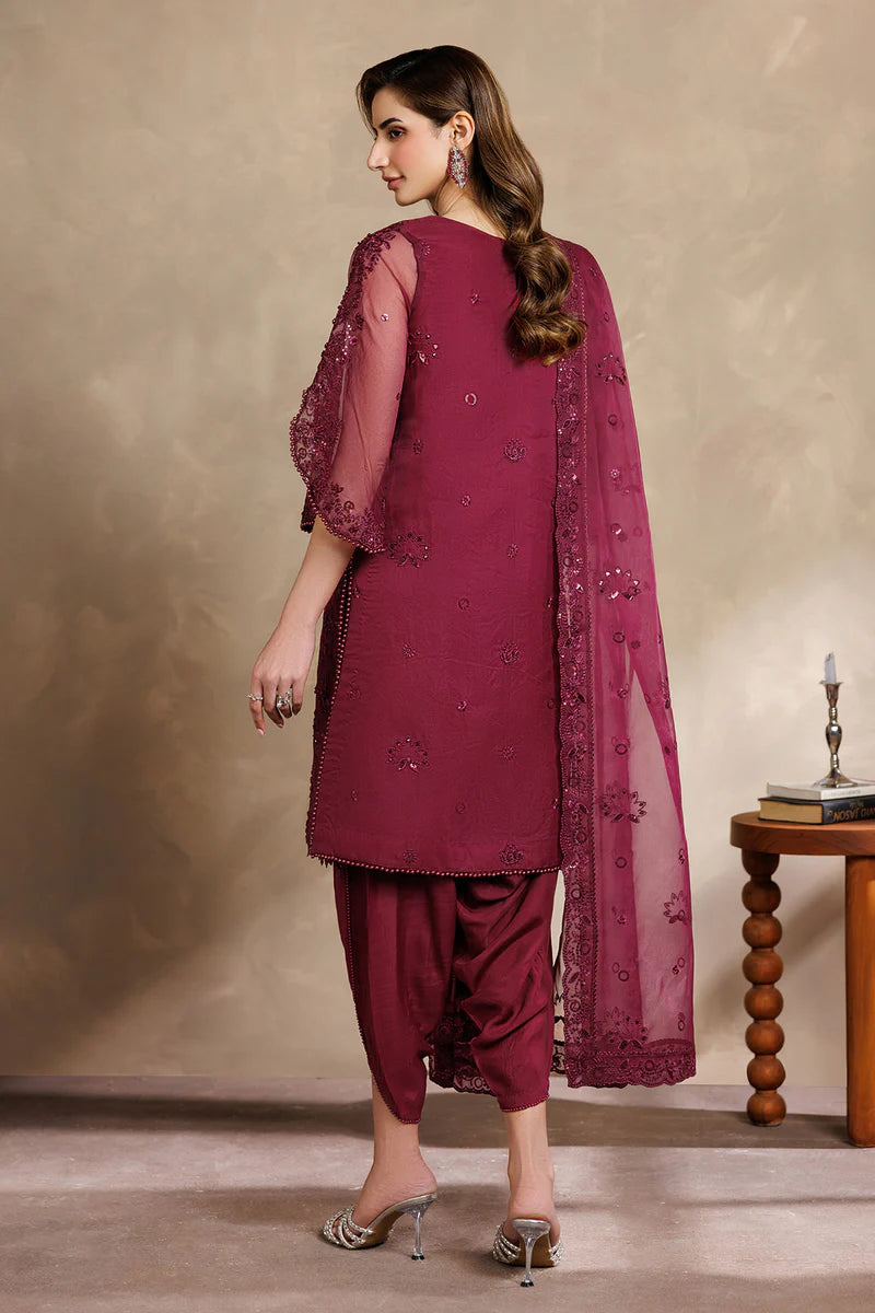 Sequins Embroidered Organza Suit | Hand Embellished & Raw Silk Trouser