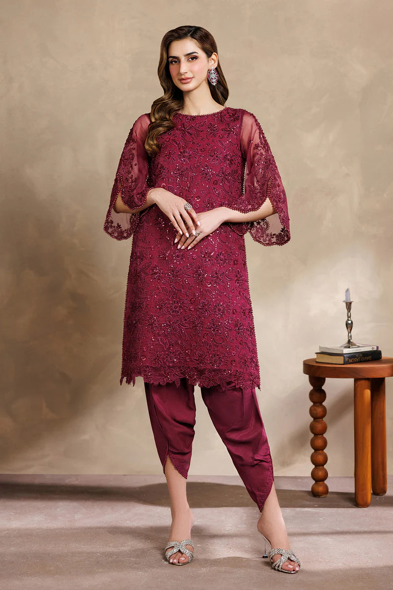 Sequins Embroidered Organza Suit | Hand Embellished & Raw Silk Trouser