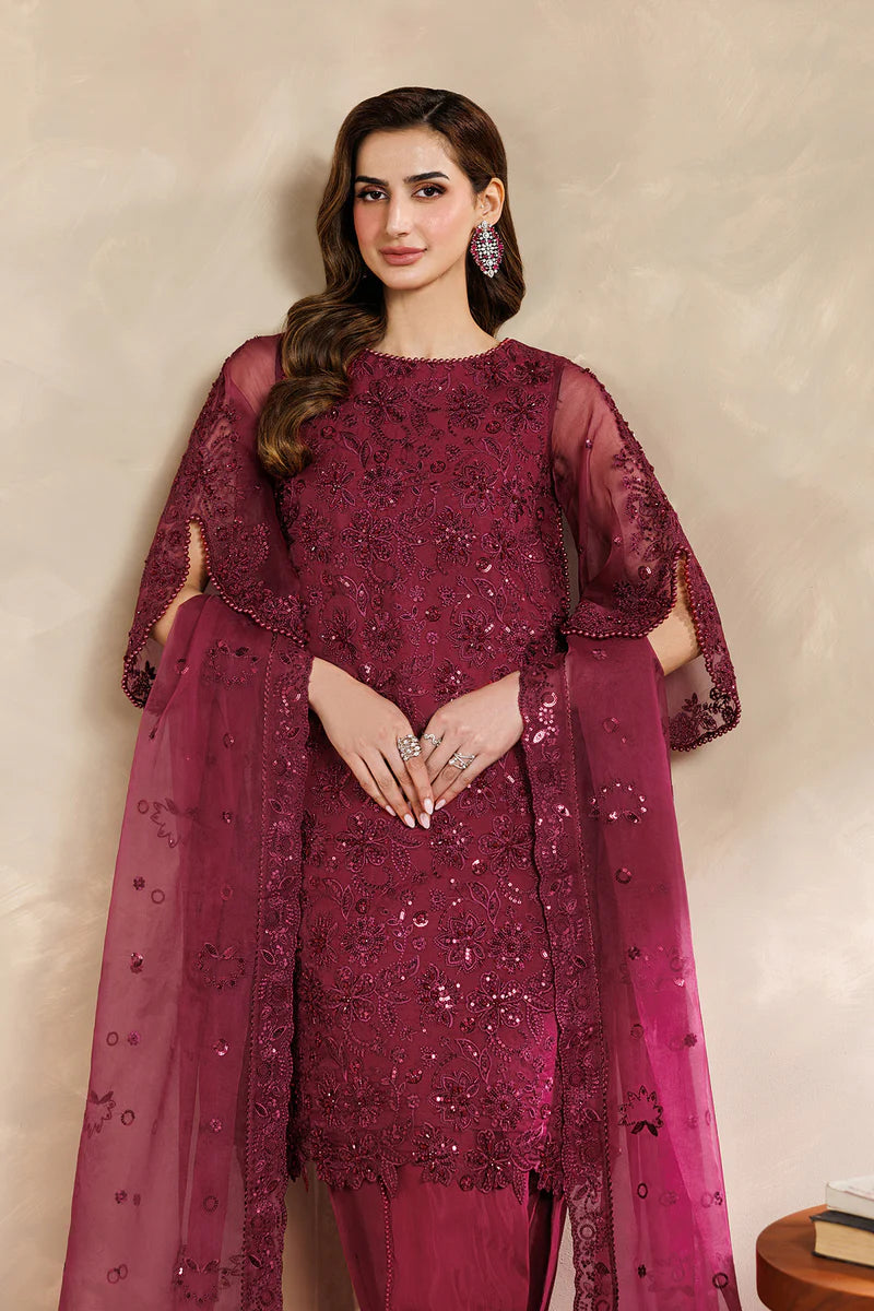 Sequins Embroidered Organza Suit | Hand Embellished & Raw Silk Trouser