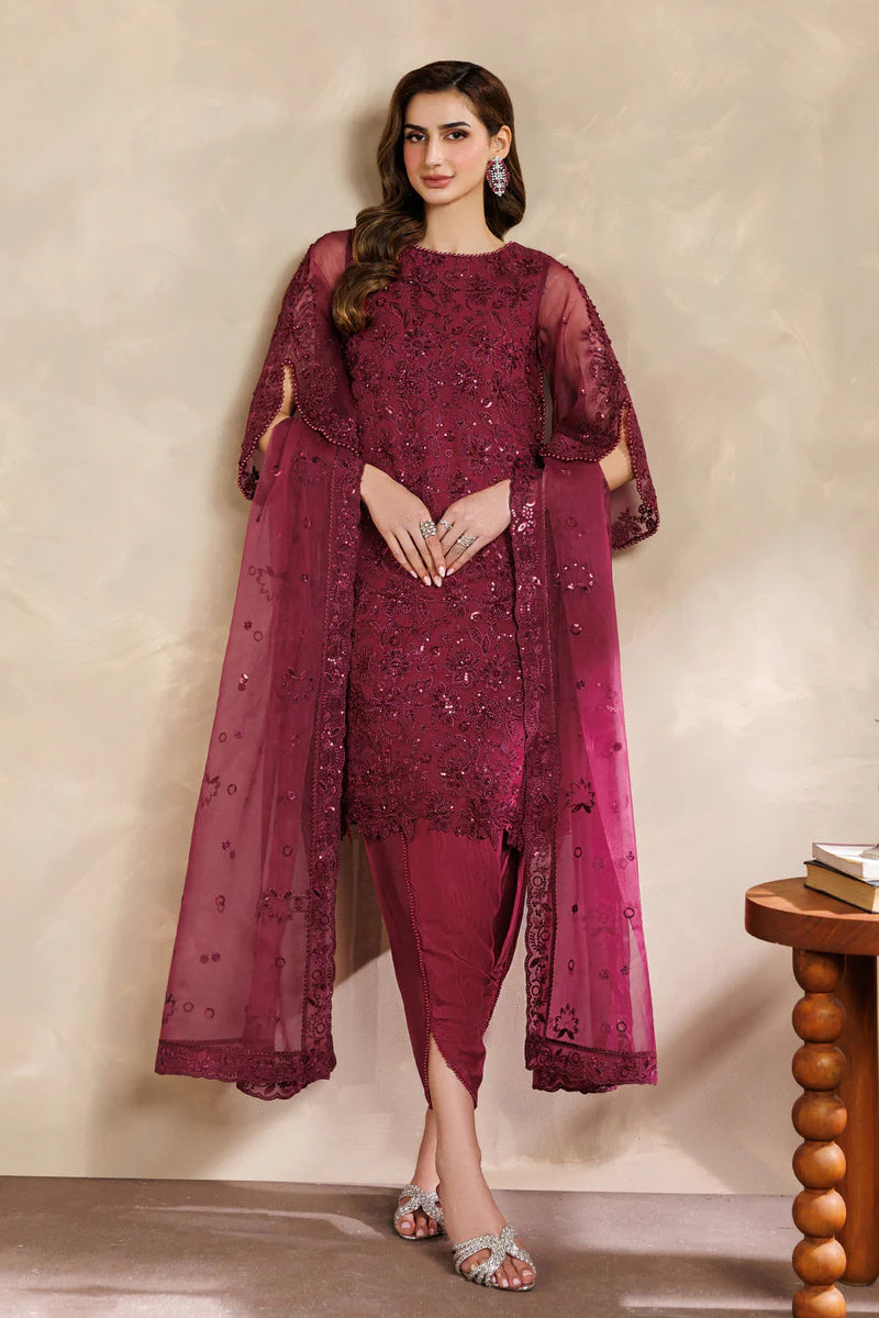 Sequins Embroidered Organza Suit | Hand Embellished & Raw Silk Trouser