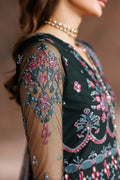 Sequins Embroidered Net Kalli Suit | Raw Silk Trouser & Multi-Color Laces