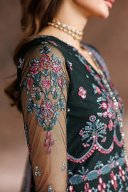 Sequins Embroidered Net Kalli Suit | Raw Silk Trouser & Multi-Color Laces