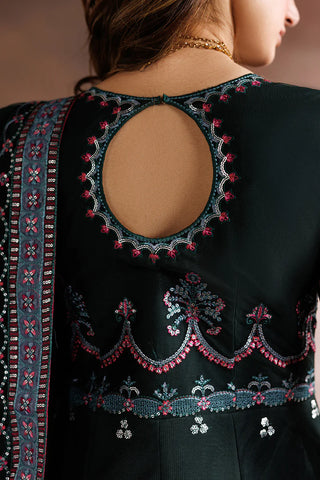 Sequins Embroidered Net Kalli Suit | Raw Silk Trouser & Multi-Color Laces