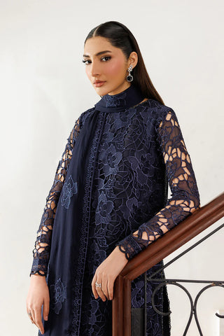 Embroidered Chiffon 3-Piece Suit | Dyed Raw Silk Trouser & Dupatta