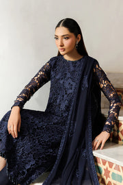 Embroidered Chiffon 3-Piece Suit | Dyed Raw Silk Trouser & Dupatta