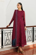 Embroidered Chiffon 3-Piece Suit | Dyed Raw Silk Trouser & Dupatta