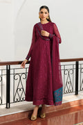 Embroidered Chiffon 3-Piece Suit | Dyed Raw Silk Trouser & Dupatta