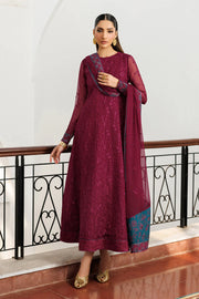 Embroidered Chiffon 3-Piece Suit | Dyed Raw Silk Trouser & Dupatta