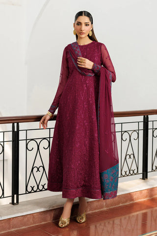 Embroidered Chiffon 3-Piece Suit | Dyed Raw Silk Trouser & Dupatta