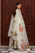Plain Chiffon Suit | Embroidered Sleeves, Organza Dupatta & Raw Silk Trouser