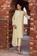 Hand Embellished Embroidered Chiffon Suit | Raw Silk Trouser & Dupatta