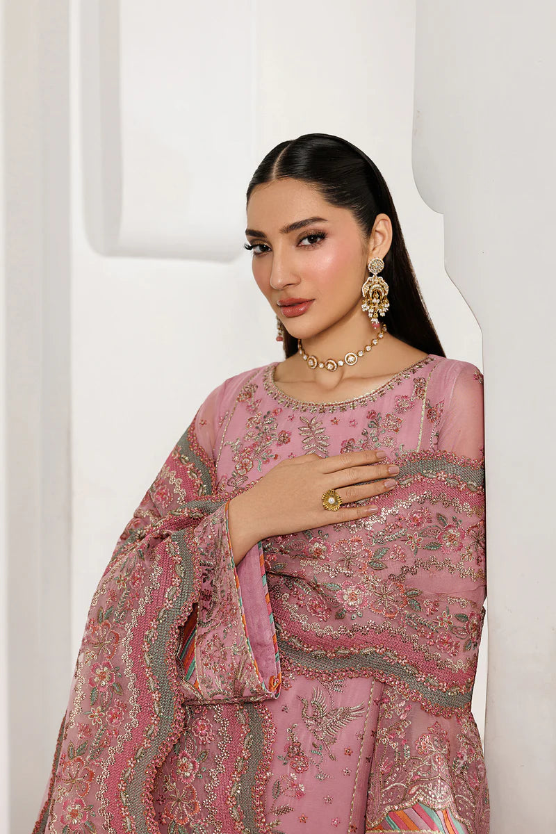 Sequins Embroidered Chiffon 3-Panel Suit | Organza Dupatta & Raw Silk Trouser
