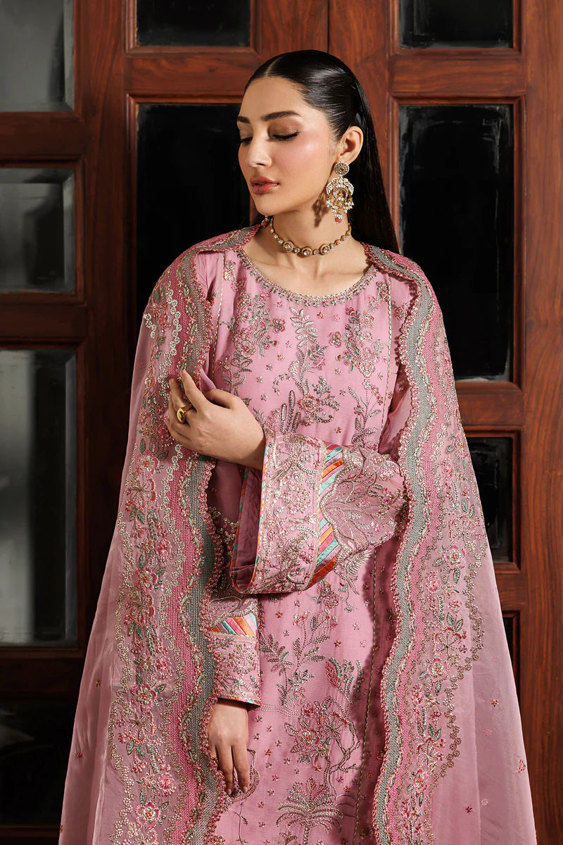 Sequins Embroidered Chiffon 3-Panel Suit | Organza Dupatta & Raw Silk Trouser