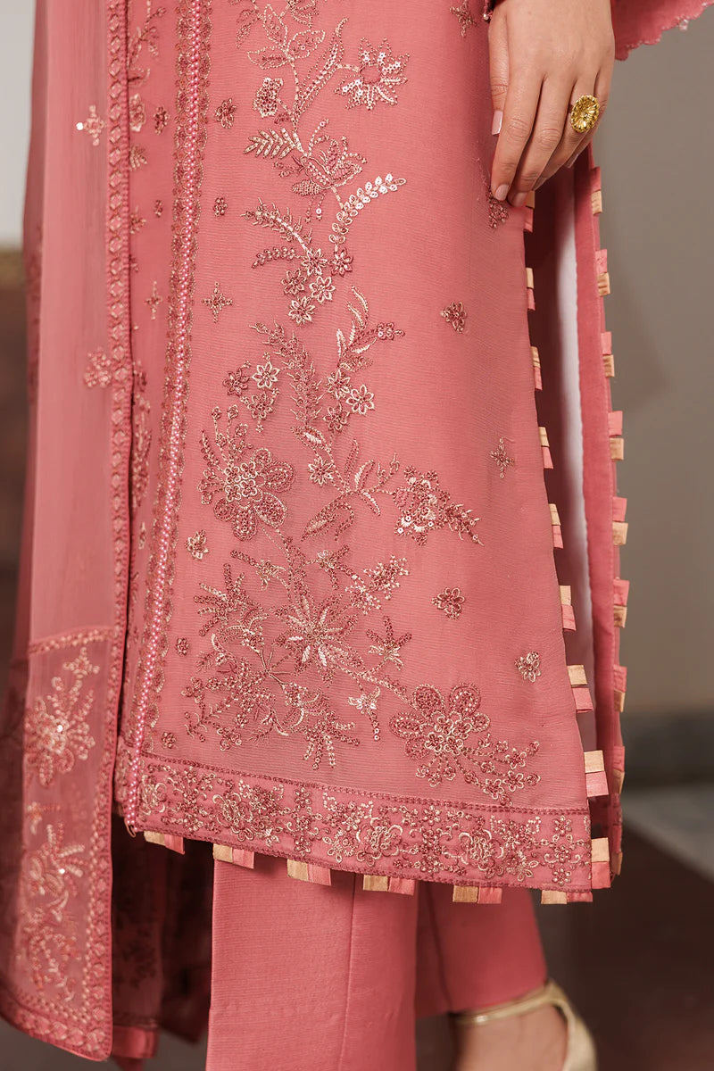 Sequins Embroidered Chiffon Panel Suit | Raw Silk Trouser & Embroidered Dupatta