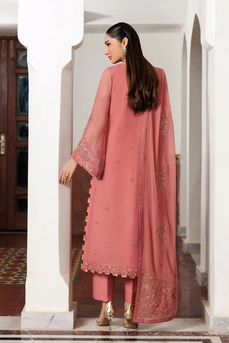 Sequins Embroidered Chiffon Panel Suit | Raw Silk Trouser & Embroidered Dupatta