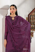 Bori Embroidered Chiffon 3-Piece Suit with Dyed Raw Silk Trouser, Embroidered Dupatta, Neckline & Sleeves Lace